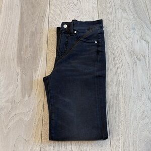 Express Super High Waisted Faux Leather Paneled 90’s Slim Jeans in Size 2 NWOT